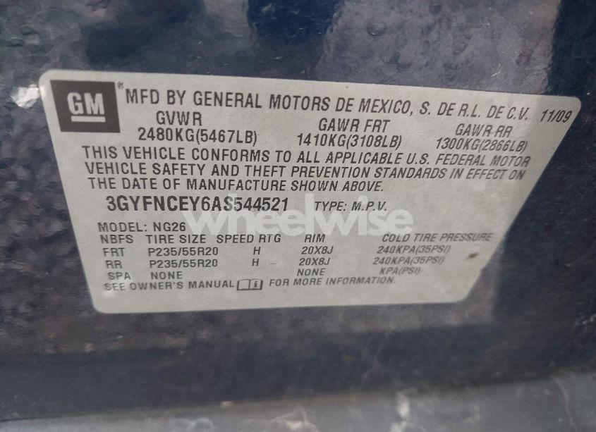 Photo 9 of 2010 Cadillac Srx PREMIUM COLLECTION (VIN 3GYFNCEY6AS544521)