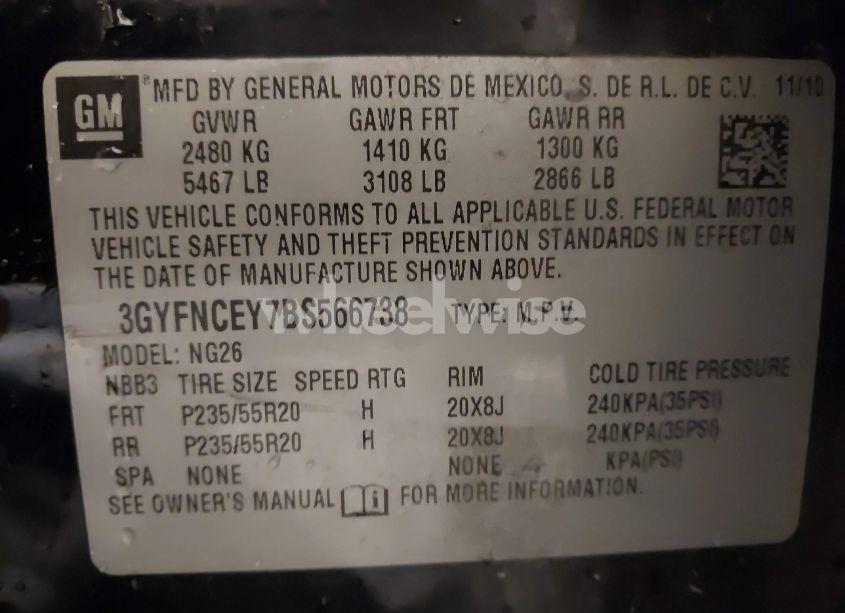 Photo 9 of 2011 Cadillac Srx PREMIUM COLLECTION (VIN 3GYFNCEY7BS566738)