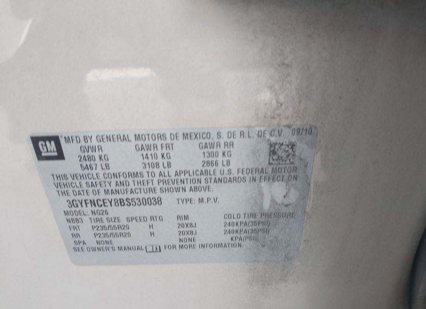 Photo 9 of 2011 Cadillac Srx PREMIUM COLLECTION (VIN 3GYFNCEY8BS530038)