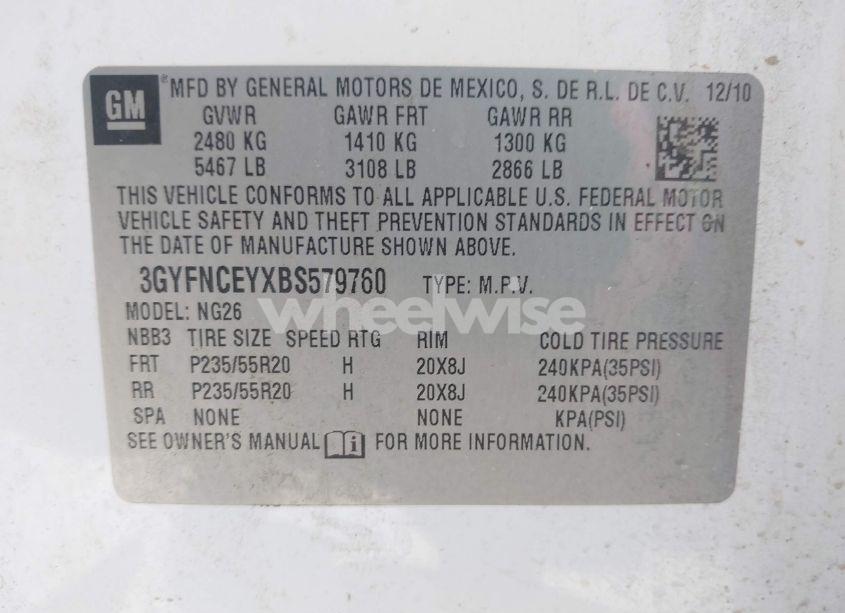 Photo 9 of 2011 Cadillac Srx PREMIUM COLLECTION (VIN 3GYFNCEYXBS579760)