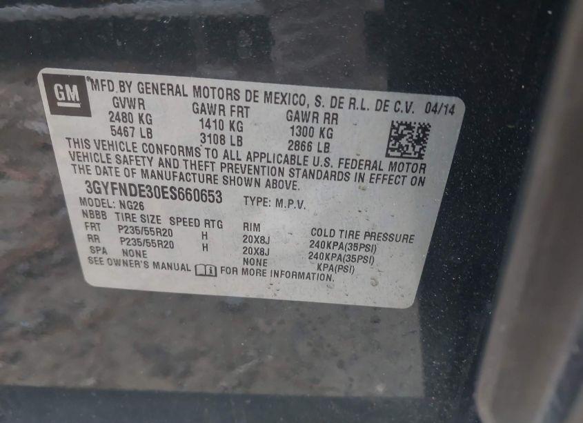 Photo 9 of 2014 Cadillac Srx PREMIUM COLLECTION (VIN 3GYFNDE30ES660653)