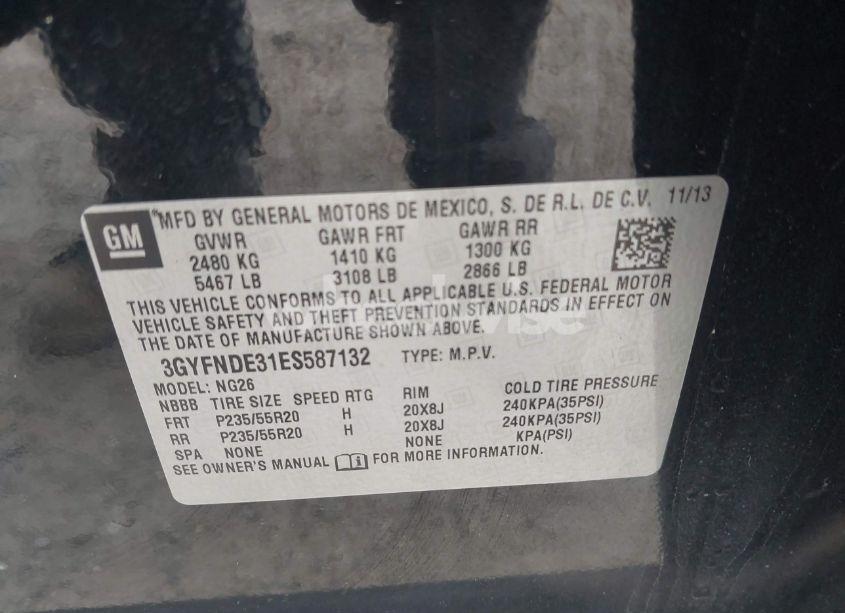 Photo 9 of 2014 Cadillac Srx PREMIUM COLLECTION (VIN 3GYFNDE31ES587132)