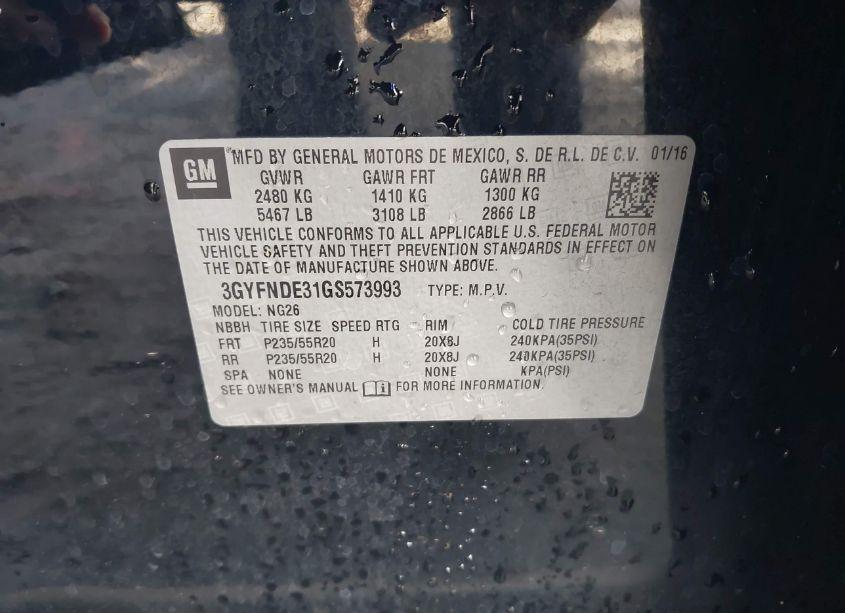 Photo 9 of 2016 Cadillac Srx PREMIUM COLLECTION (VIN 3GYFNDE31GS573993)