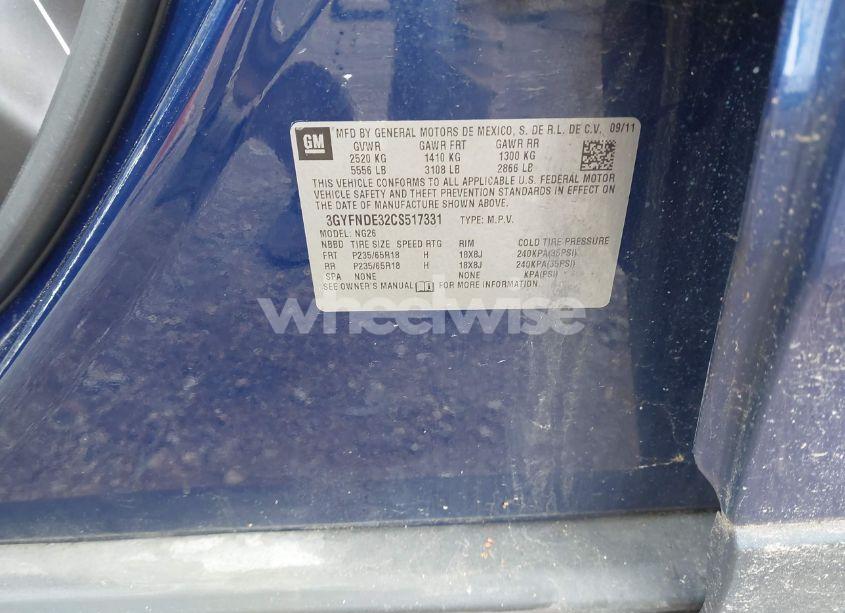 Photo 9 of 2012 Cadillac Srx LUXURY COLLECTION (VIN 3GYFNDE32CS517331)