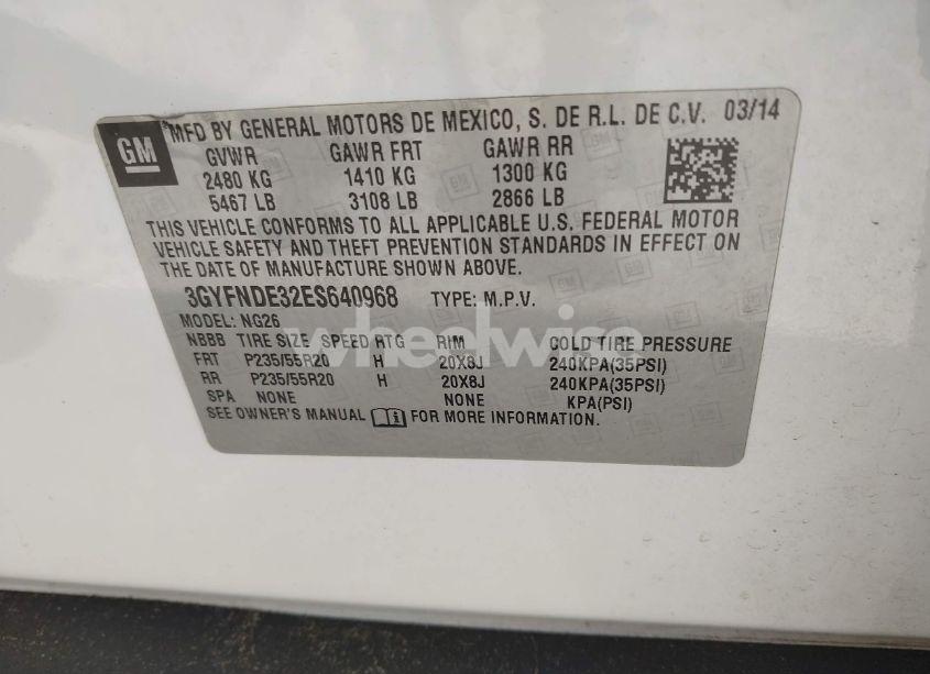 Photo 9 of 2014 Cadillac Srx PREMIUM COLLECTION (VIN 3GYFNDE32ES640968)