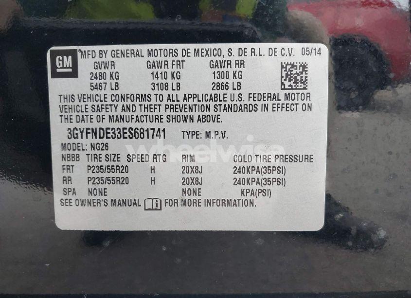 Photo 9 of 2014 Cadillac Srx PREMIUM COLLECTION (VIN 3GYFNDE33ES681741)