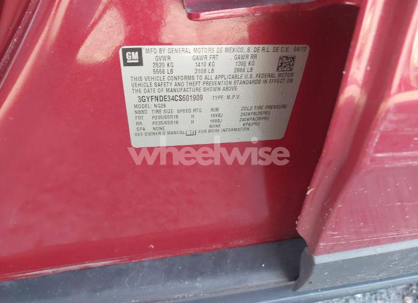 Photo 9 of 2012 Cadillac Srx LUXURY COLLECTION (VIN 3GYFNDE34CS601909)