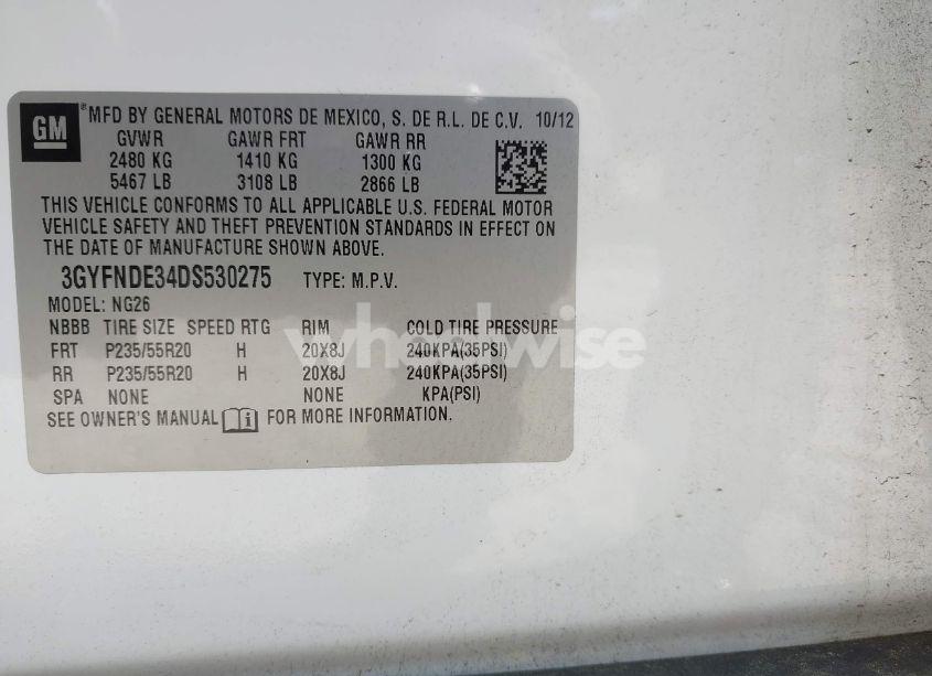 Photo 9 of 2013 Cadillac Srx PERFORMANCE COLLECTION (VIN 3GYFNDE34DS530275)