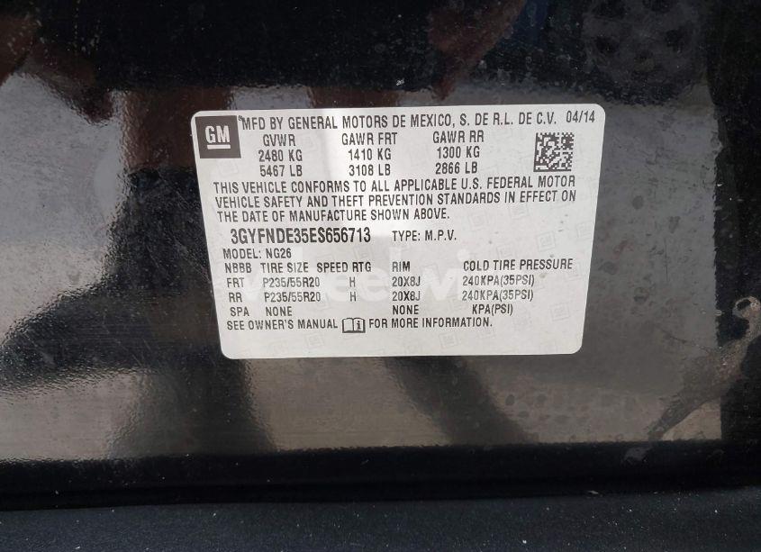 Photo 9 of 2014 Cadillac Srx PREMIUM COLLECTION (VIN 3GYFNDE35ES656713)