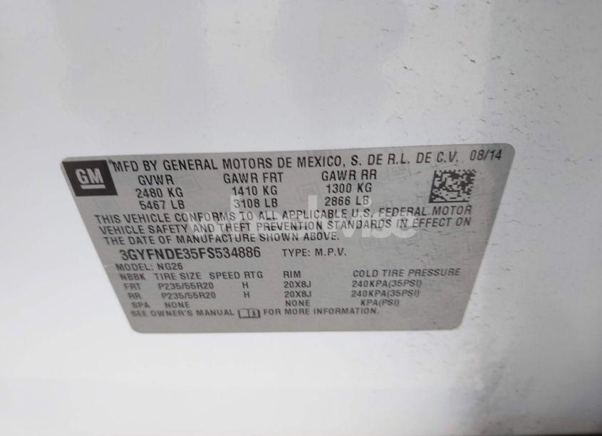 Photo 9 of 2015 Cadillac Srx PREMIUM COLLECTION (VIN 3GYFNDE35FS534886)