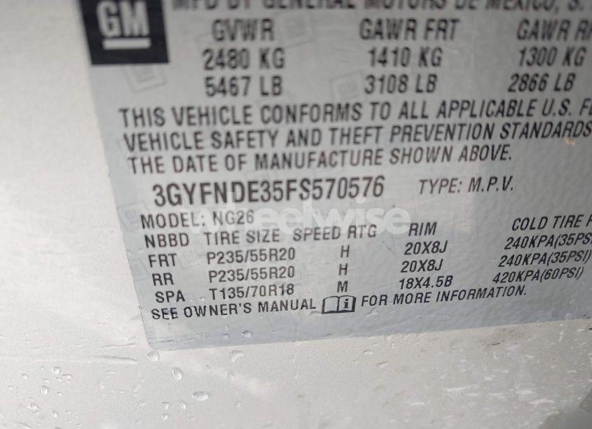 Photo 9 of 2015 Cadillac Srx PREMIUM COLLECTION (VIN 3GYFNDE35FS570576)