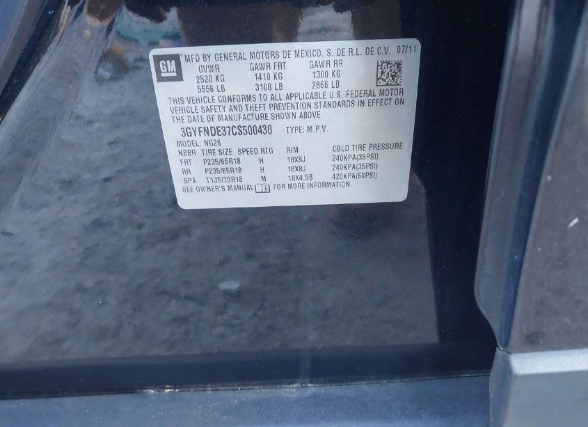 Photo 9 of 2012 Cadillac Srx LUXURY COLLECTION (VIN 3GYFNDE37CS500430)