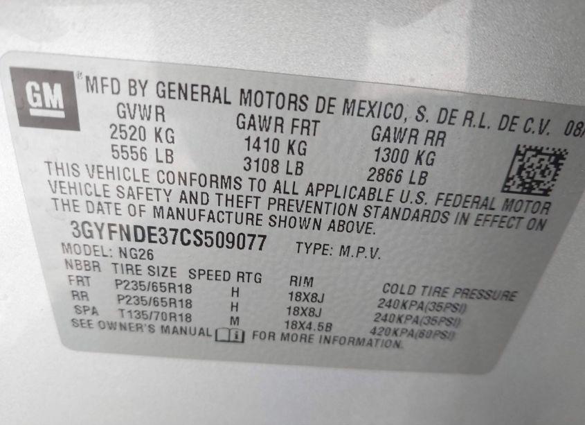 Photo 9 of 2012 Cadillac Srx LUXURY COLLECTION (VIN 3GYFNDE37CS509077)