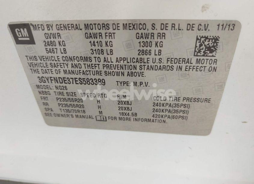 Photo 9 of 2014 Cadillac Srx PREMIUM COLLECTION (VIN 3GYFNDE37ES583389)