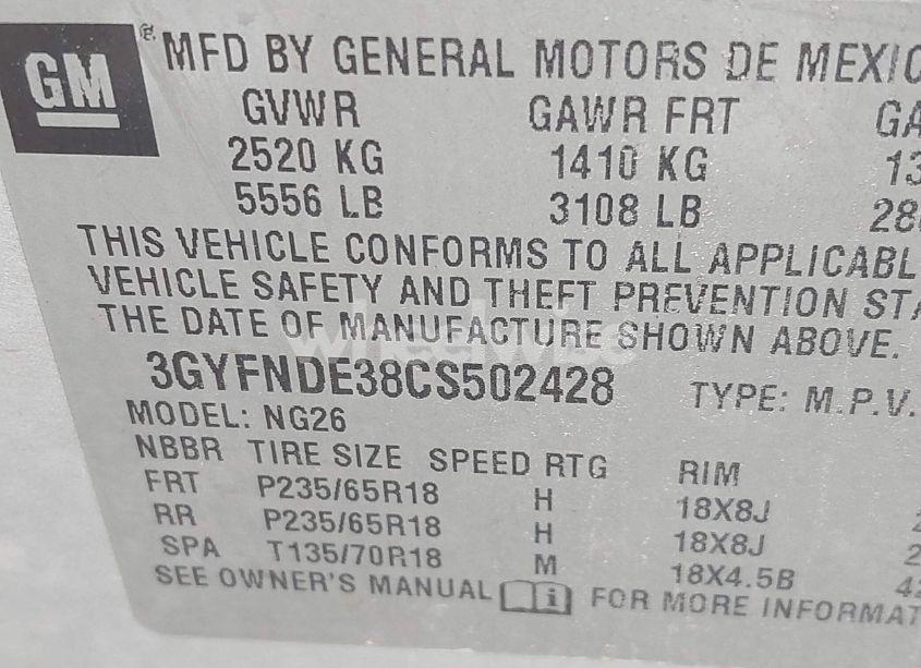 Photo 9 of 2012 Cadillac Srx LUXURY COLLECTION (VIN 3GYFNDE38CS502428)