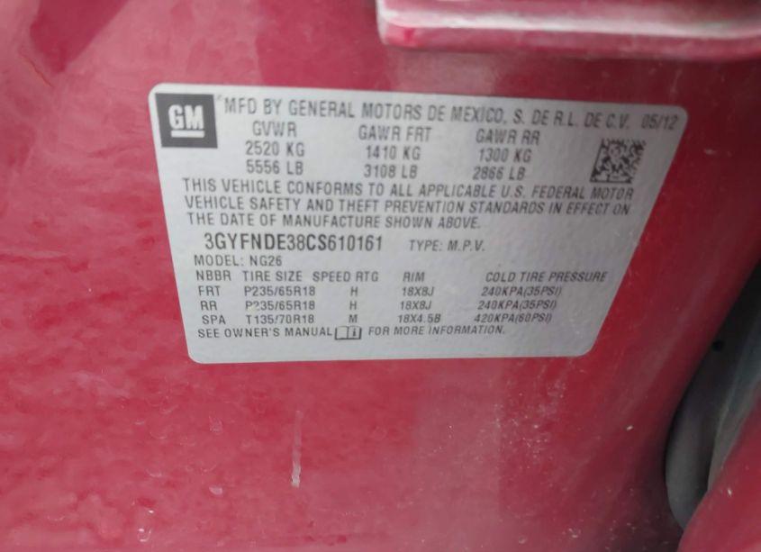 Photo 9 of 2012 Cadillac Srx LUXURY COLLECTION (VIN 3GYFNDE38CS610161)