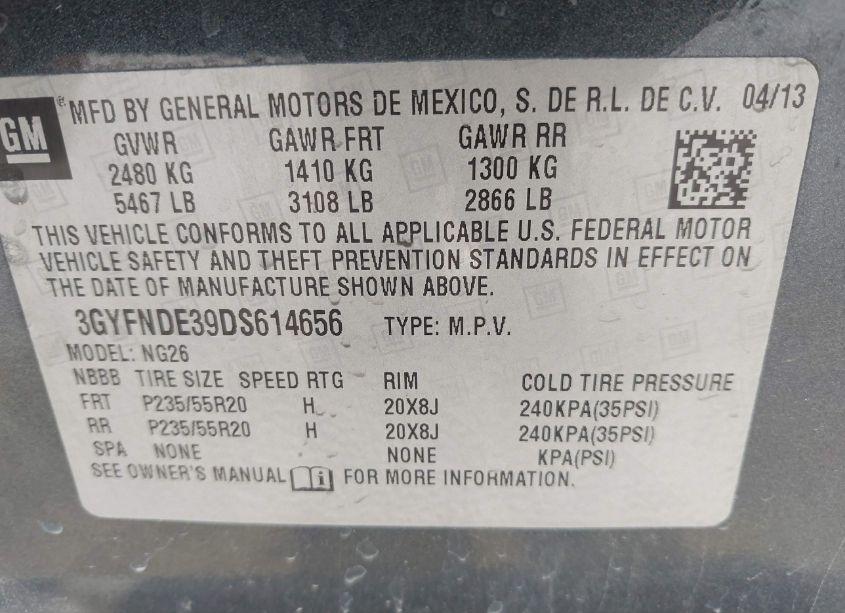 Photo 9 of 2013 Cadillac Srx PERFORMANCE COLLECTION (VIN 3GYFNDE39DS614656)