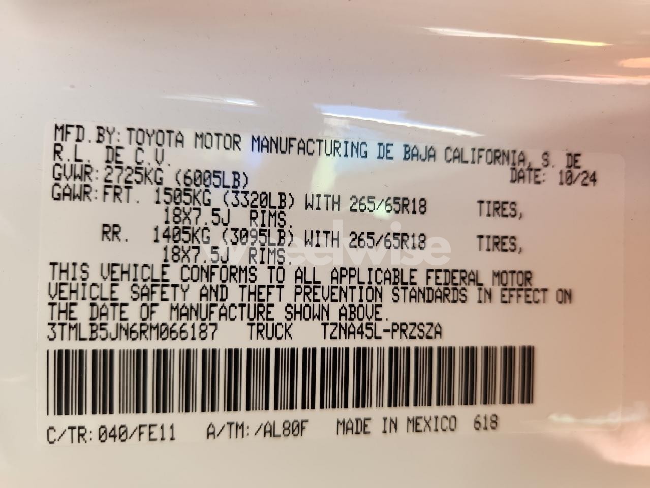 Photo 12 of 2024 TOYOTA TACOMA DOUBLE CAB (VIN 3GYFNDE39GS587883)