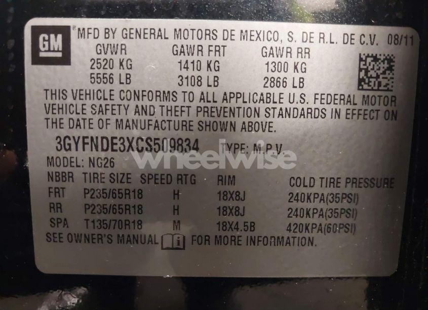 Photo 9 of 2012 Cadillac Srx LUXURY COLLECTION (VIN 3GYFNDE3XCS509834)