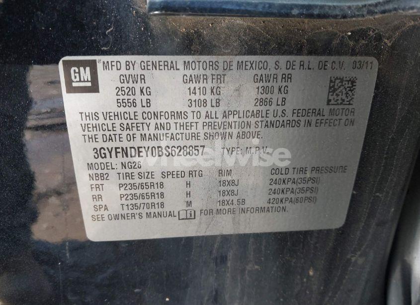 Photo 9 of 2011 Cadillac Srx LUXURY COLLECTION (VIN 3GYFNDEY0BS628857)