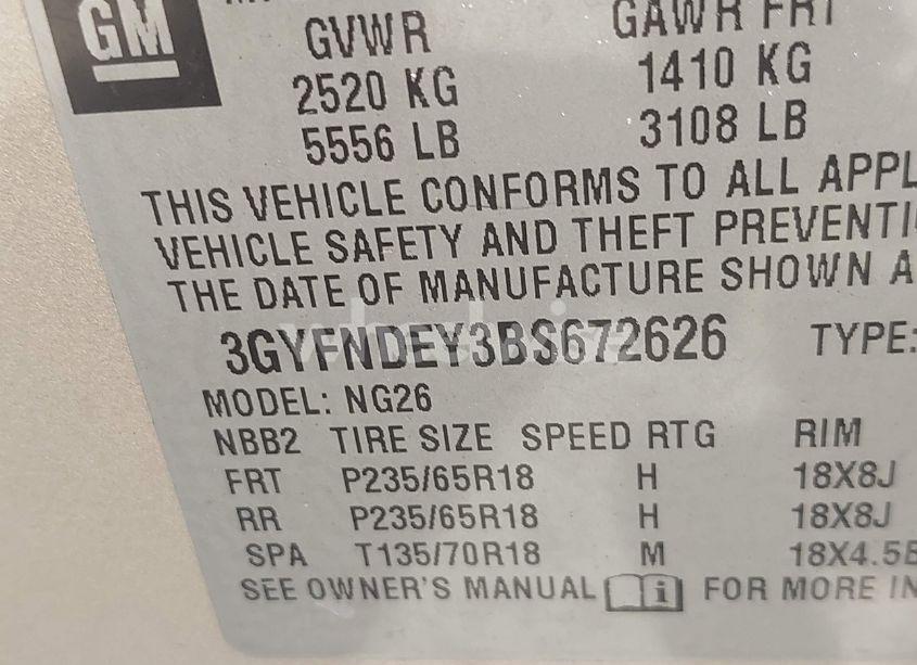 Photo 9 of 2011 Cadillac Srx LUXURY COLLECTION (VIN 3GYFNDEY3BS672626)