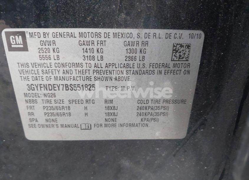 Photo 9 of 2011 Cadillac Srx LUXURY COLLECTION (VIN 3GYFNDEY7BS551825)