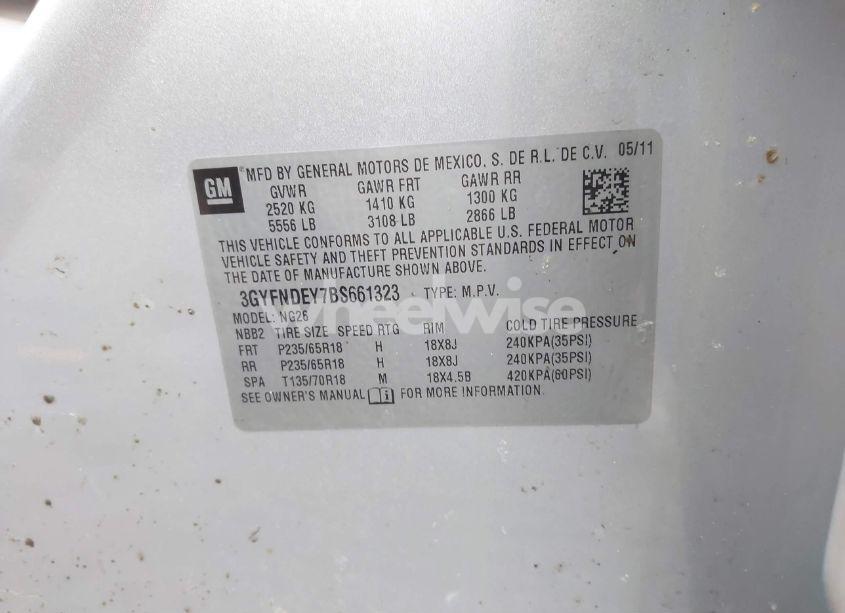 Photo 9 of 2011 Cadillac Srx LUXURY COLLECTION (VIN 3GYFNDEY7BS661323)