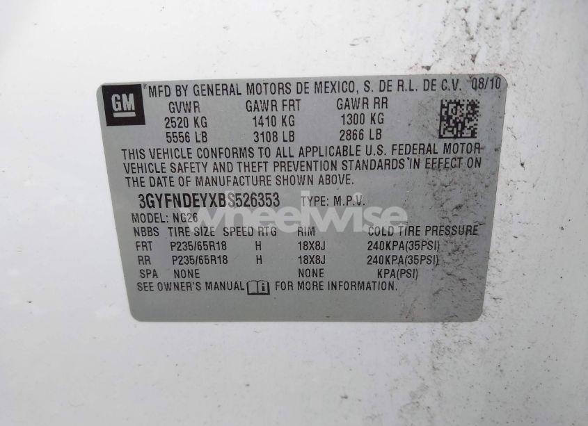 Photo 9 of 2011 Cadillac Srx LUXURY COLLECTION (VIN 3GYFNDEYXBS526353)