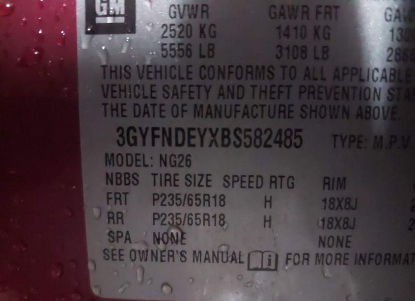 Photo 9 of 2011 Cadillac Srx LUXURY COLLECTION (VIN 3GYFNDEYXBS582485)