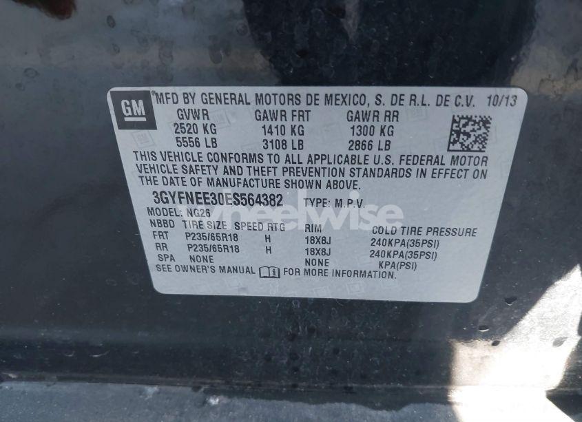 Photo 9 of 2014 Cadillac Srx LUXURY COLLECTION (VIN 3GYFNEE30ES564382)