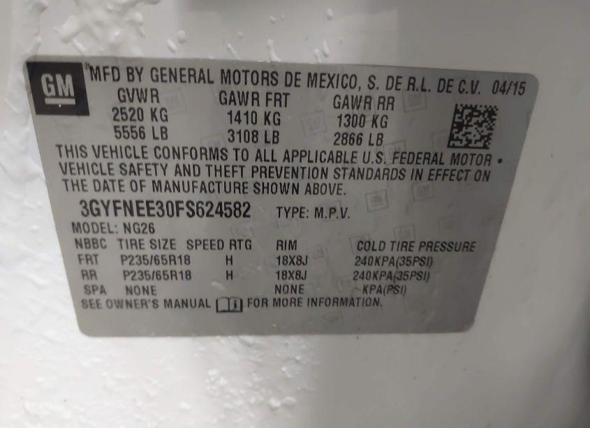 Photo 9 of 2015 Cadillac Srx LUXURY COLLECTION (VIN 3GYFNEE30FS624582)