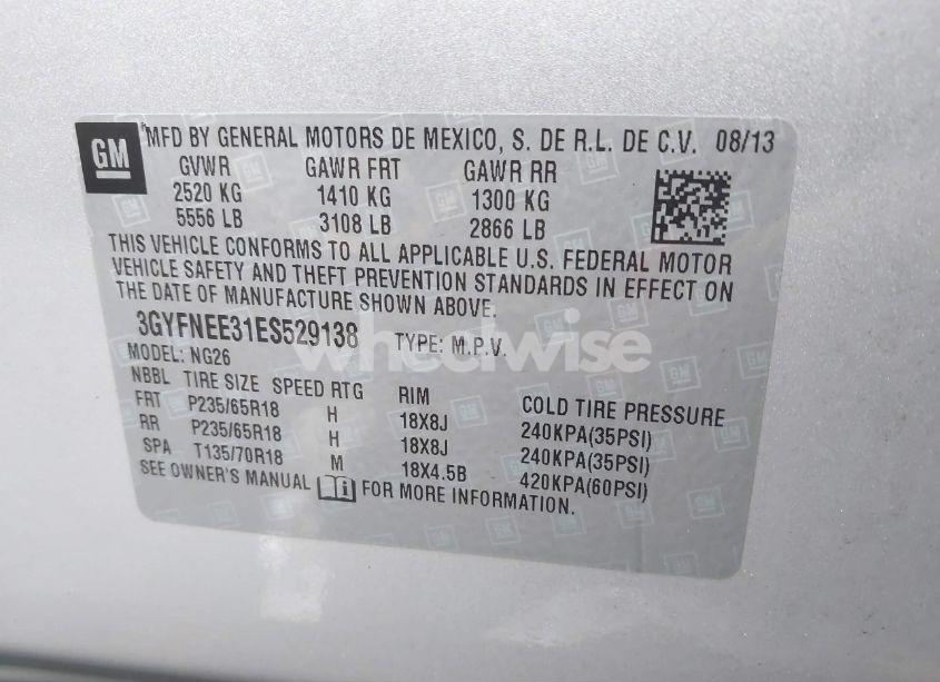Photo 9 of 2014 Cadillac Srx LUXURY COLLECTION (VIN 3GYFNEE31ES529138)