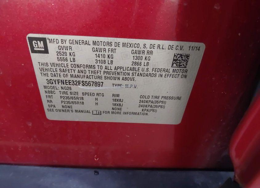 Photo 9 of 2015 Cadillac Srx LUXURY COLLECTION (VIN 3GYFNEE32FS567897)