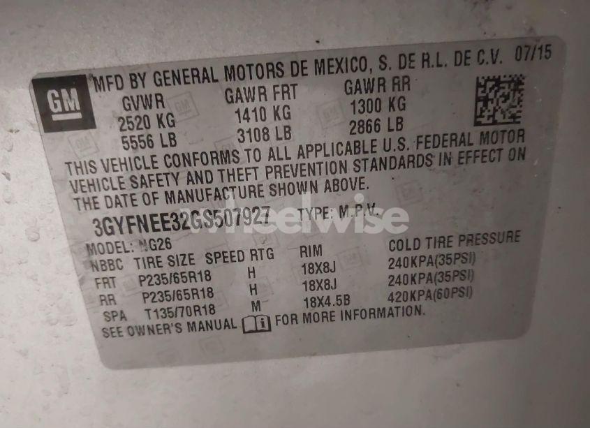 Photo 9 of 2016 Cadillac Srx LUXURY COLLECTION (VIN 3GYFNEE32GS507927)