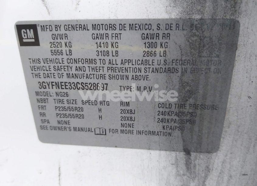 Photo 9 of 2012 Cadillac Srx PERFORMANCE COLLECTION (VIN 3GYFNEE33CS528697)