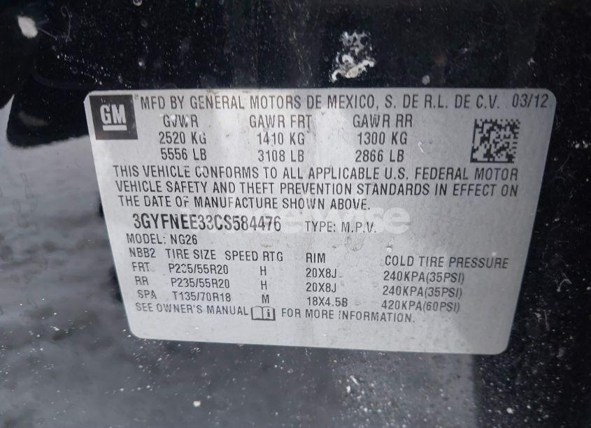 Photo 9 of 2012 Cadillac Srx PERFORMANCE COLLECTION (VIN 3GYFNEE33CS584476)