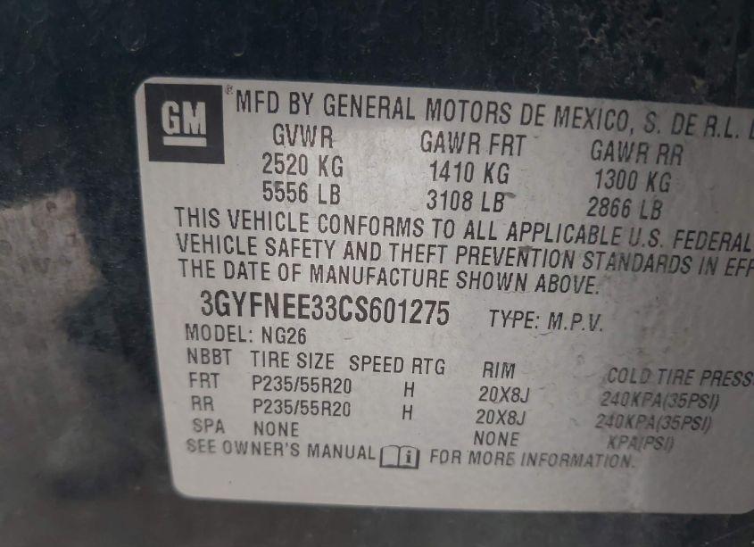 Photo 9 of 2012 Cadillac Srx PERFORMANCE COLLECTION (VIN 3GYFNEE33CS601275)