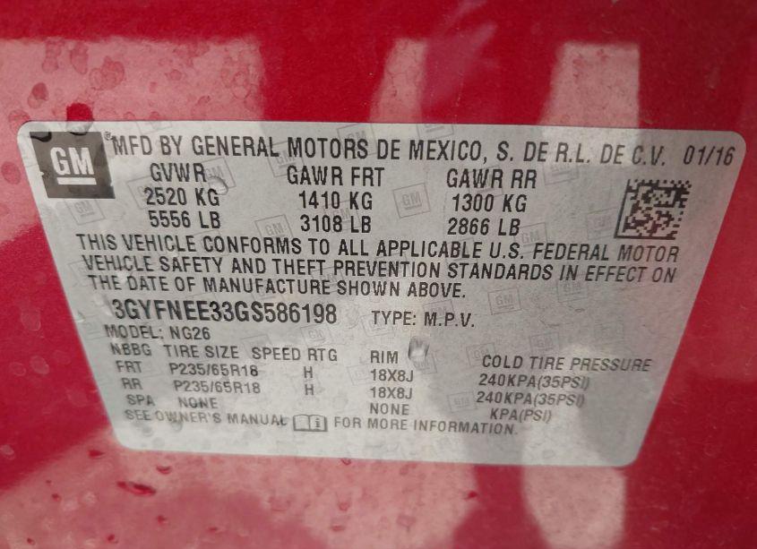 Photo 9 of 2016 Cadillac Srx LUXURY COLLECTION (VIN 3GYFNEE33GS586198)