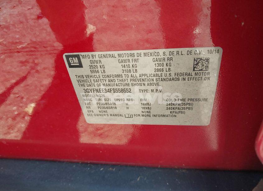 Photo 9 of 2015 Cadillac Srx LUXURY COLLECTION (VIN 3GYFNEE34FS558652)