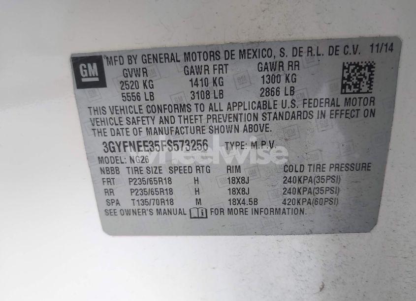 Photo 9 of 2015 Cadillac Srx LUXURY COLLECTION (VIN 3GYFNEE35FS573256)