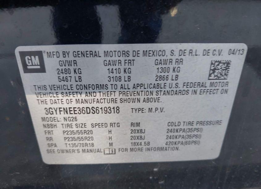 Photo 9 of 2013 Cadillac Srx PREMIUM COLLECTION (VIN 3GYFNEE36DS619318)