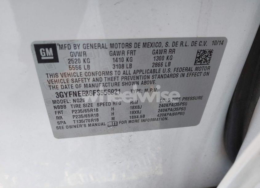 Photo 9 of 2015 Cadillac Srx LUXURY COLLECTION (VIN 3GYFNEE36FS556921)