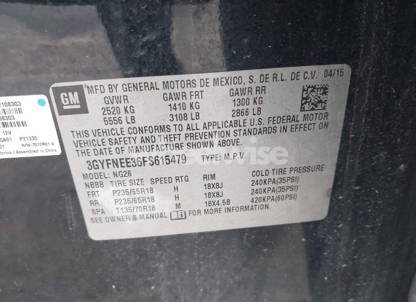 Photo 9 of 2015 Cadillac Srx LUXURY COLLECTION (VIN 3GYFNEE36FS615479)