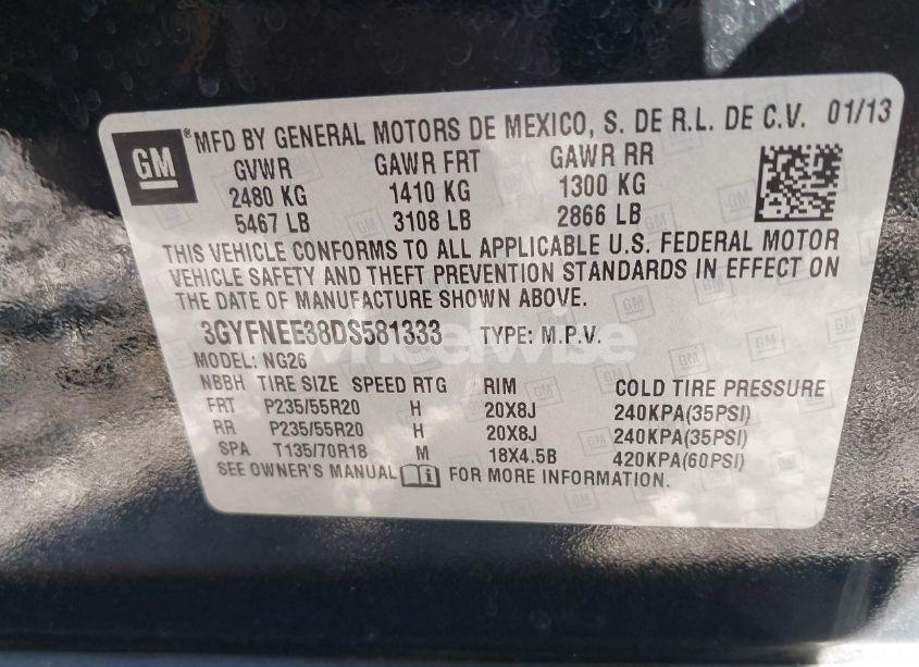Photo 9 of 2013 Cadillac Srx PREMIUM COLLECTION (VIN 3GYFNEE38DS581333)