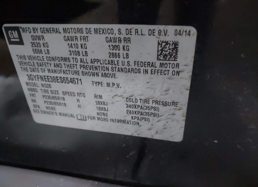 Photo 9 of 2014 Cadillac Srx LUXURY COLLECTION (VIN 3GYFNEE38ES654671)