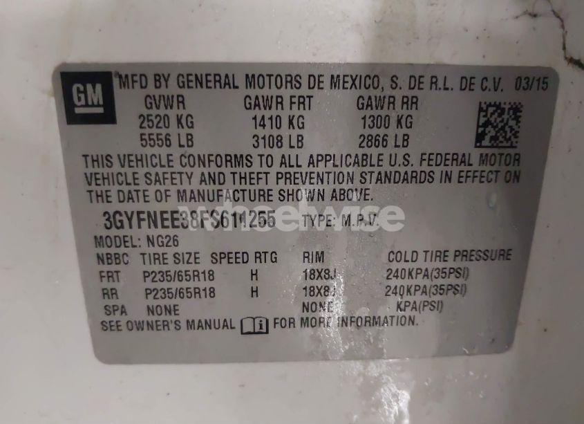 Photo 9 of 2015 Cadillac Srx LUXURY COLLECTION (VIN 3GYFNEE38FS611255)