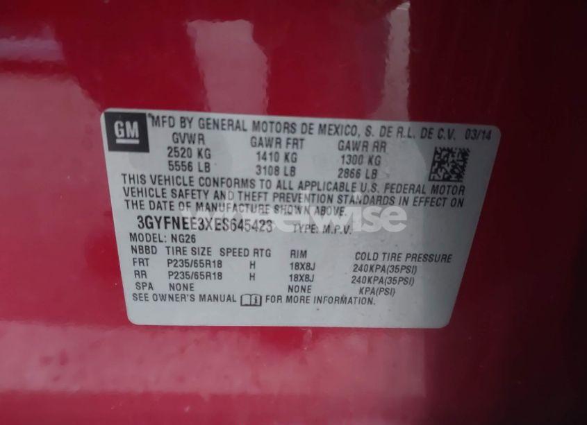 Photo 9 of 2014 Cadillac Srx LUXURY COLLECTION (VIN 3GYFNEE3XES645423)