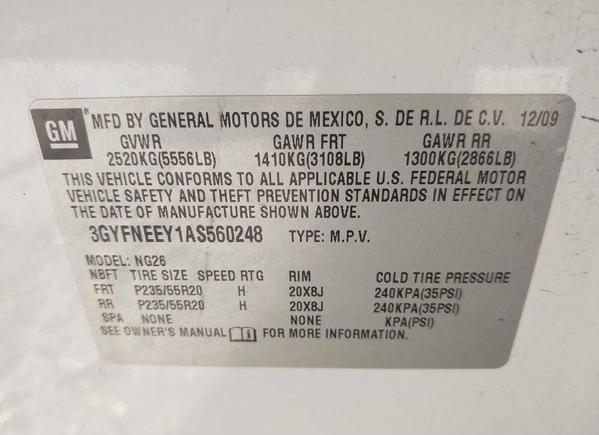 Photo 9 of 2010 Cadillac Srx PERFORMANCE COLLECTION (VIN 3GYFNEEY1AS560248)