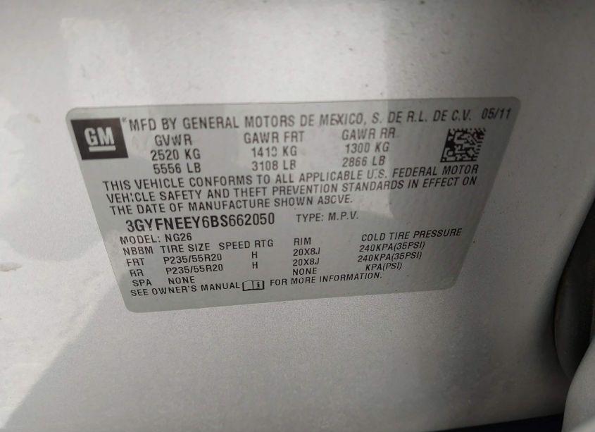 Photo 9 of 2011 Cadillac Srx PERFORMANCE COLLECTION (VIN 3GYFNEEY6BS662050)