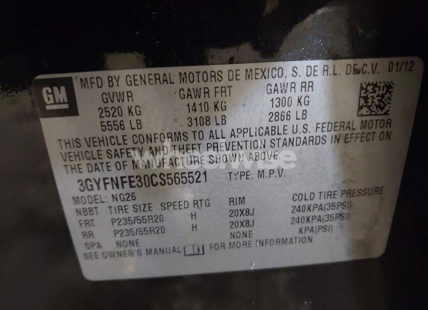 Photo 9 of 2012 Cadillac Srx PREMIUM COLLECTION (VIN 3GYFNFE30CS565521)